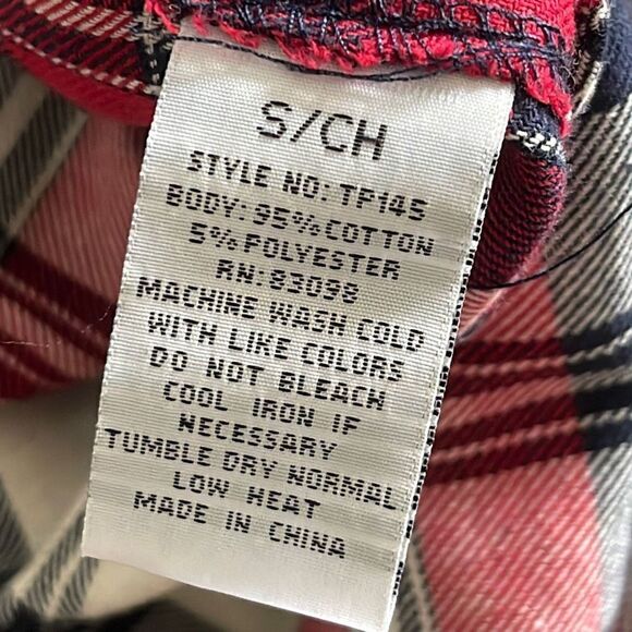 Ci Sono Womens Button Down Shirt Long Sleeve Top Plaid Pocket Size Small Red - Picture 5 of 7